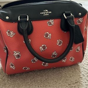 Coach shoulder bag rose pattern
